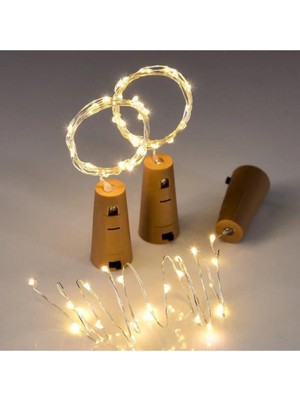 Şişe Tıpası ile Dekoratif Telli Peri LED Işığı, 3'lü Paket, 1 Metre