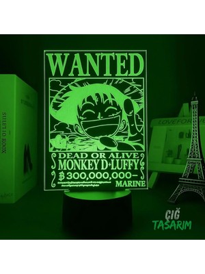 3D LED Lamba Monkey D. Luffy, Anime Temalı Gece Işığı, Dekoratif Lamba