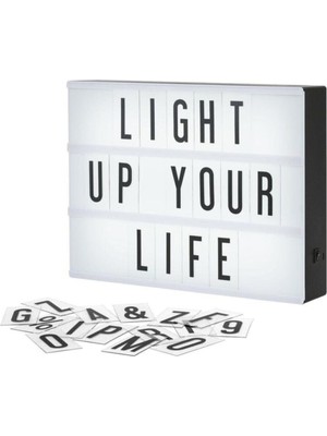 A4 LED Işık Mesaj Panosu, 96 Harfli, Işıklı Dekoratif Panel