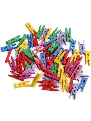 Luord-Store 100LÜ Renkli Ahşap Mandal Seti 2.5 cm