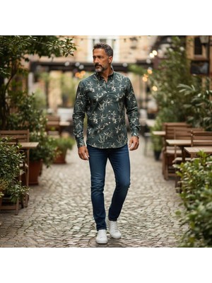 Eren Style Slim Fit Pamuklu Uzun Kollu Cepsiz Spor Gömlek (Slim Fit Kalıp)