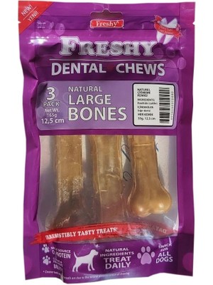Delixa Freshy Dental Kemik 3 Lü 165 GR.%100 Doğal Dana Derisi.