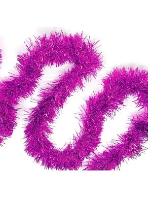 Luord-Store Parti Için Mega Kalın Sim Süs 2 Metre Uzunluk 10 cm Genişlik Fuşya Ithal