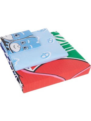 Delixa Pj Masks Lisanslı Take Action Karakter BASKILI%100 Pamuk Pike Takımı, Çok Renkli, Tek Kişilik