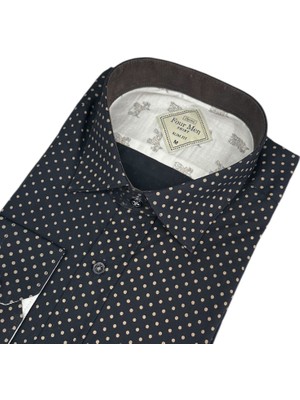 Eren Style Slim Fit Pamuklu Uzun Kollu Cepsiz Gömlek (Slim Fit Kalıp)