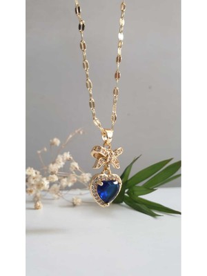 Normadia Kadın Çelik Pando Taşlı Trend Kolye, Paslanmaz ve Anti-Alerjik Renkli