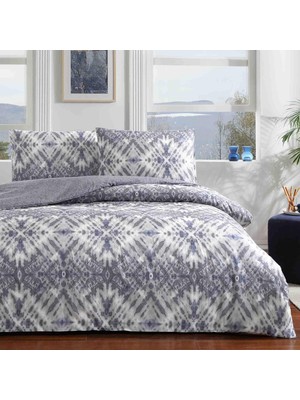 Delixa Mavis Etnik DESENLI%100 Pamuk Nevresim Takımı, Lacivert, Tek Kişilik