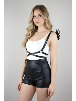 Çamaşır Kenti Siyah Kadın Kemer Kanat Detaylı Omuz Aksesuarı - CMSR1097