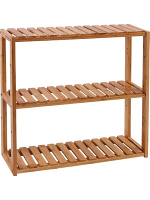 Delixa Banyo Rafı, Bambu, Bitki Rafı, Ayarlanabilir 3 Zeminli, Duvara Monte, Oturma Odası, Koridor ve Mutfa