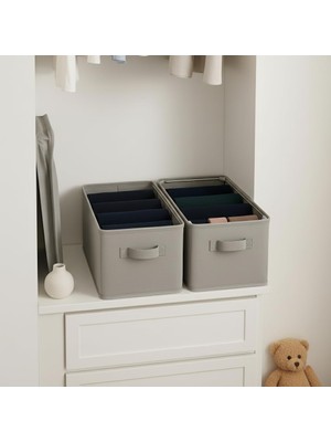 Hepta Collection Raf Düzenleyici, Katlanabilir Kıyafet Organizeri, Çelik Destekli Tela Kumaş Çok Amaçlı Saklama , Dol