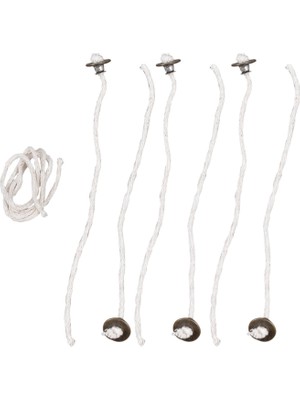 Delixa X-Perk Kopçalı Kandil Fitili Ip Kalınlığı 3 mm 6 Adet Set 1 Metre Yedekli Fitil