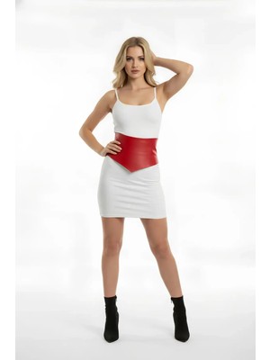 Çamaşır Kenti Kırmızı Kadın Kemer Geniş Korse Bel Aksesuarı - CMSR1112