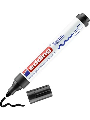 Delixa Edding 4500 Tekstil Kalemi - Siyah - 1 Kalem - 2-3 mm Yuvarlak Uç