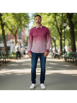 Eren Style Slim Fit Pamuklu Uzun Kollu Cepsiz Spor Gömlek (Slim Fit Kalıp)