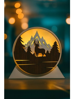 Kişiye Özel Ahşap LED Aydınlatmalı Masa ve Gece Lambası