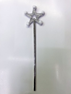 Luord-Store Yıldız Peri Asası Sihirli Değnek Beyaz Ponponlu