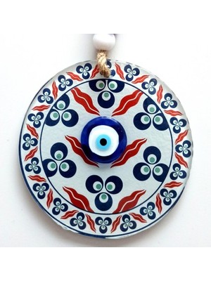 Luord-Store Üç Damla Desenli Nazar Boncuklu Füzyon Cam Duvar Süsü