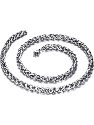 Normadia 6 mm Çelik Erkek Zincir Kolye, 55 Cm, Şık ve Dayanıklı Tasarım