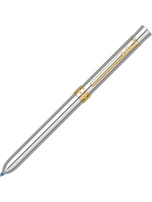 Delixa Scrikss Trio 93 Multifonksiyon Tükenmez Kalem Krom Altın