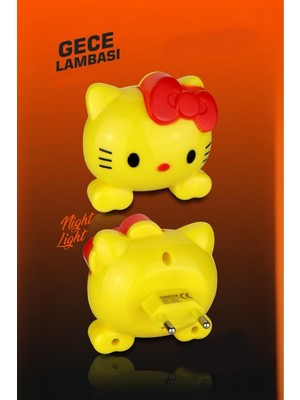 Sevimli Kedi Modeli Gece Lambası Açma Kapama Anahtarlı KTX-2518