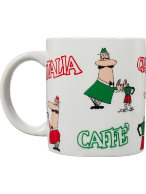 Delixa Bialetti - Kupa - Mug Tricolore Omino - 250ML - Porselen