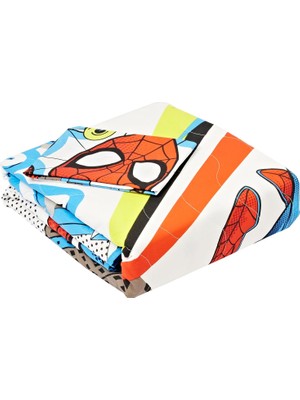 Delixa Taç Spiderman Hero Desenli Pamuk Nevresim, Çok Renkli, Tek Kişilik