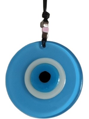 Luord-Store Nazar Boncuklu Deri Ipli Bebe Mavisi Renginde Cam Duvar Süsü