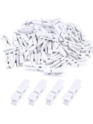 Luord-Store 1000 Adet Beyaz Ahşap Mandal Seti 2.5 cm