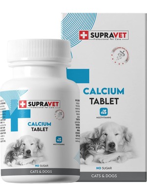 Delixa Supravet Calcium Kedi ve Köpekler Için Kalsiyum Tablet 75 Adet