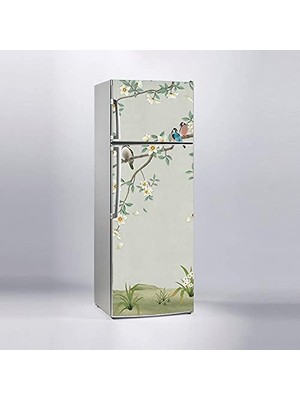 Delixa Buzdolabı Sticker Kaplama Dolap Kaplama Etiketi 3D Ağaç Kuşlar