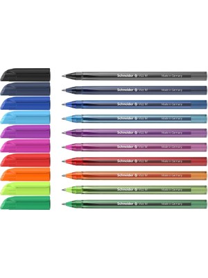 Delixa Schneider Vizz Tükenmez Kalem, 1,00 Mm, 10' Lu Set, Canlı Renkler