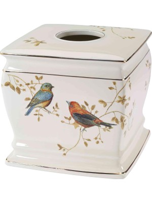 Delixa Avanti Linens - Doku Kutusu Örtüsü, Dekoratif Banyo Aksesuarları, Doğadan Esinlenen Ev Dekoru (Yaldı