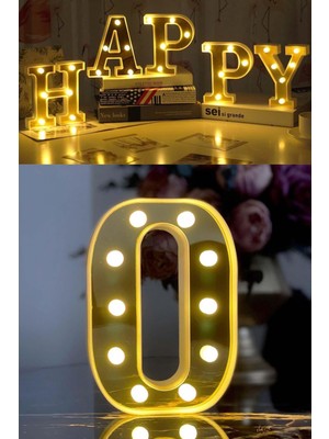 3D LED Işıklı O Harfi, Doğum Günü ve Organizasyon Dekoru