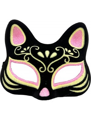 Luord-Store Süet Pembe Sarı Kedi Maskesi