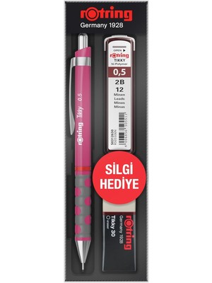 Delixa Rotring Tikky Rd 0.5+Min Silgi Hediyeli - Ahududu Pembe