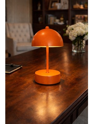 Mantar Tasarımlı Pilli Masa Lambası, Aç-Kapa Tuşu, Salon ve Yatak Odası Için