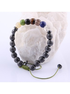 UltraMint Doğal Taş Makrome Bileklik, Çakra Uyumlu, 8mm, Şık Takı