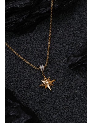 Normadia Kadın Çelik Kutup Yıldızı Kolye, Şık ve Kaliteli Takı Hediye