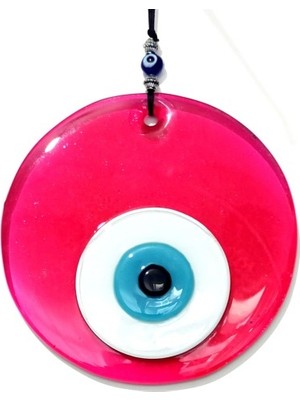 Luord-Store Şeffaf Pembe El Yapımı Cam Nazar Boncuklu Duvar Dekoru