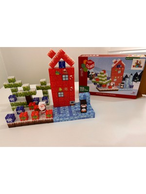 ToyznKidz 155 Parça Manyetik Küp Blok Kar ve Noel Temalı Yapı Taşı (2.0 Cm)