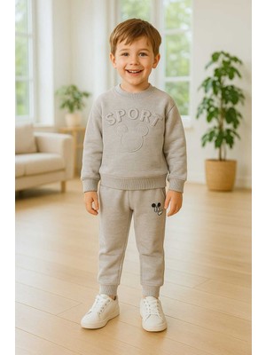 Donino Sport Gofre Baskılı Takım 5 Yaş - Açık Gri