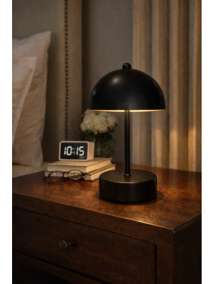 Akyz Aydınlatma Mantar Model Pilli Aç-Kapa Tuşlu Masa Lambası Proje Salon Yatak Odası Kafe Abajur