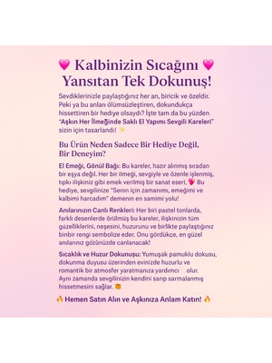 Sevsenka Aşkın Her Ilmeğinde Saklı: El Yapımı Sevgili Kareleri - Kişiye Özel Dekoratif  Örgü Süs Eşyası 14 Şubat Sevgililer Günü Hediyesi