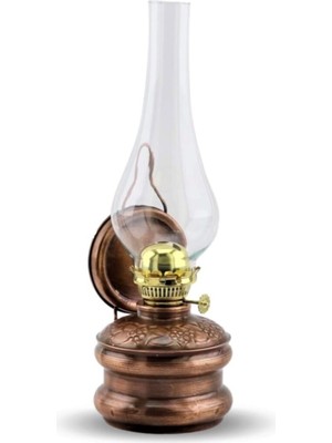 Antik Tarz Oksitli Bakır Gaz Lambası, Şık ve Dekoratif Aydınlatma