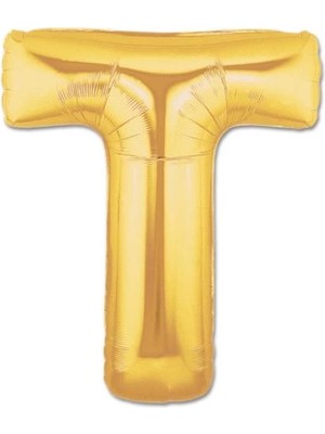 Alem T Harf Folyo Balon Altın Renk  40 Inç
