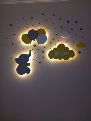 Renkli Çocuk ve Bebek Odası Dekoratif Gece Lambası, Yumuşak Aydınlatma