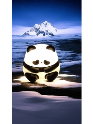 Sevimli Panda Gece Lambası, Kablosuz ve Şarj Edilebilir, Yumuşak Işık