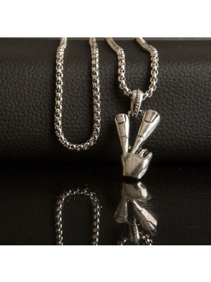 Normadia Özgürlük Işareti Ucu Kolye Zincir, Erkek ve Kız Için Şık Tasarım