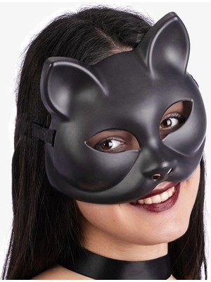 Alem Siyah Renk Lüks Kedi Maskesi 12X13 cm
