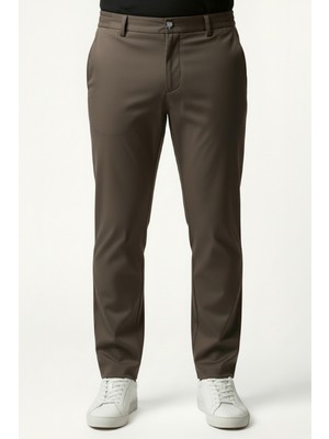 goffra Erkek Flexon Ultra Esnek Relaxed Beli Lastikli Jogger Pantolon Kahverengi M702-R0433-03